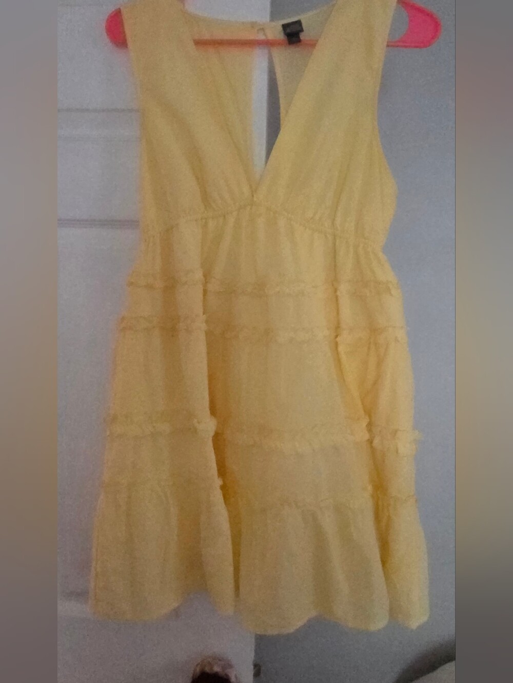 wild fable Yellow Tiered V-Neck Sundress